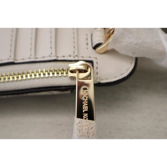Michael Kors Women's Light Cream Logo Smartphone Crossbody Bag w/Card Holder - Picture 9 of 10
